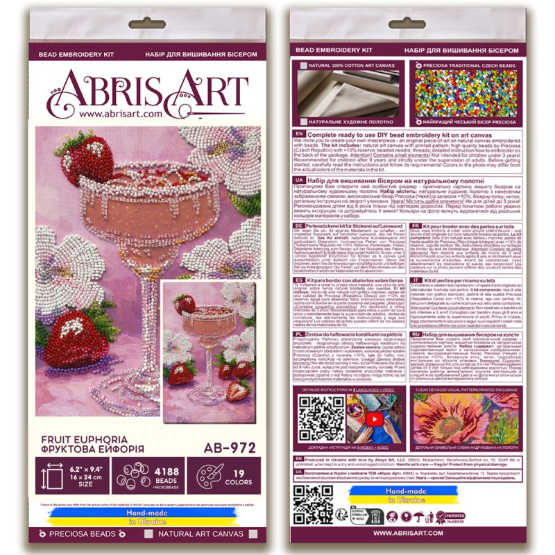 Bead Embroidery Kit on Art Canvas "Fruit Euphoria"