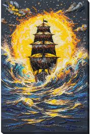 Bead Embroidery Kit on Art Canvas "Under a Blazing Sun"