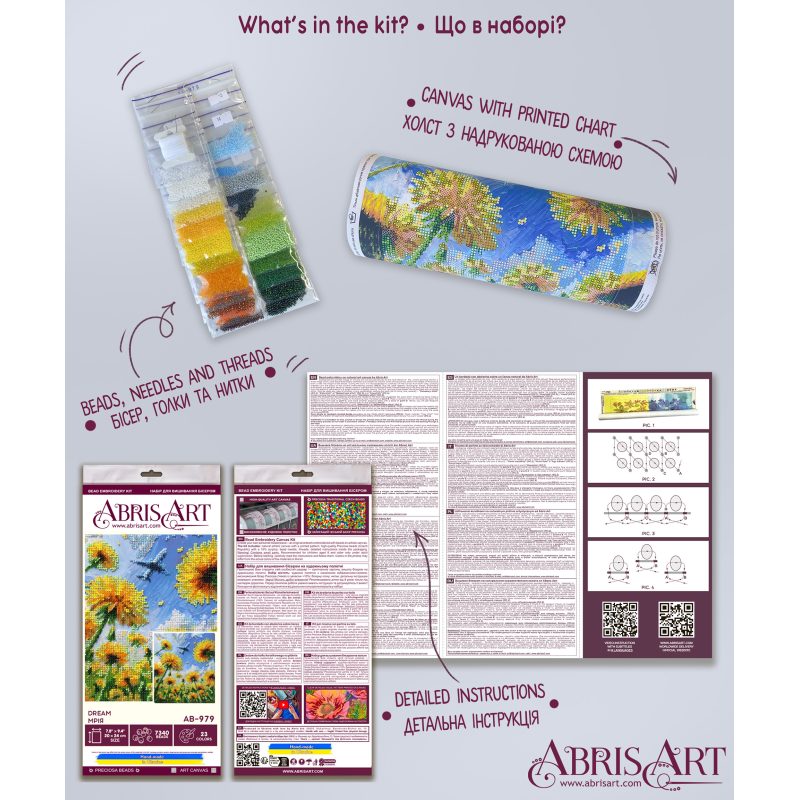 Bead Embroidery Kit on Art Canvas "Dream"