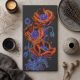 Bead Embroidery Kit on Art Canvas "Neon Poppies"