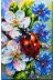 Bead Embroidery Kit on Art Canvas "Among Cornflowers"