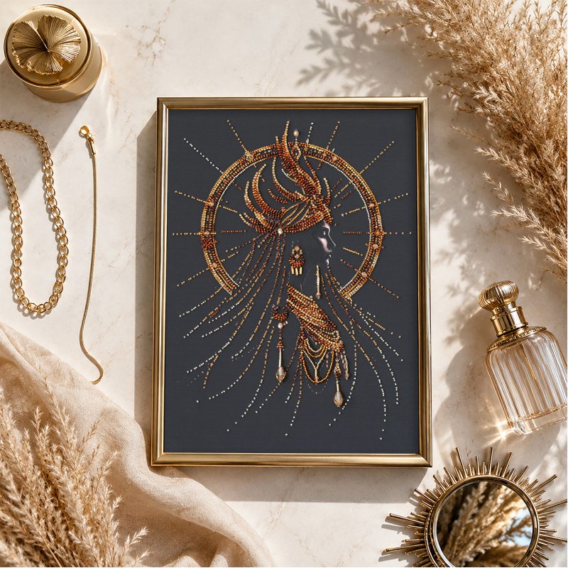 Bead Embroidery Kit on Art Canvas "Born to Shine"