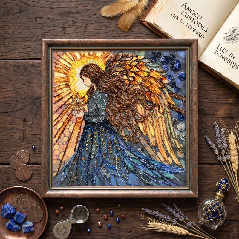 Bead Embroidery Kit on Art Canvas "Defender of Fate"