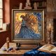 Bead Embroidery Kit on Art Canvas "Defender of Fate"