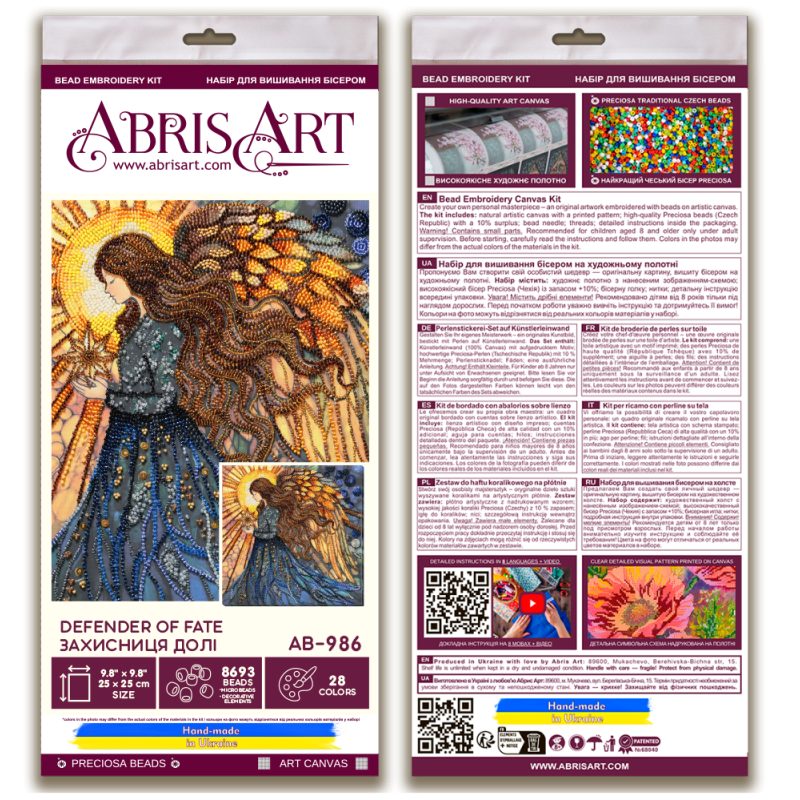 Bead Embroidery Kit on Art Canvas "Defender of Fate"
