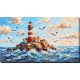 Bead Embroidery Kit on Art Canvas "Lighthouse Above the Waves"