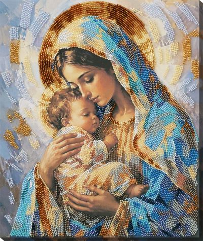 Bead Embroidery Kit on Art Canvas "God’s Blessing"