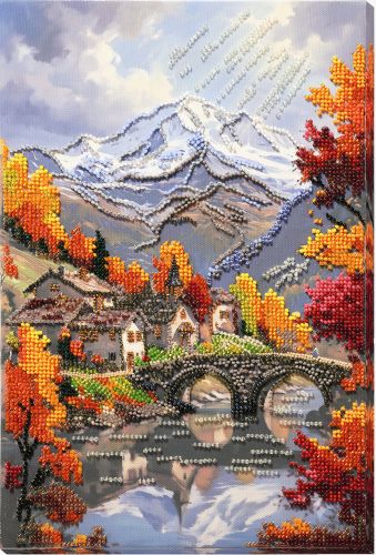 Bead Embroidery Kit on Art Canvas "Breath of Autumn"