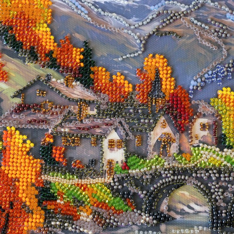 Bead Embroidery Kit on Art Canvas "Breath of Autumn"