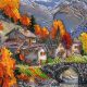Bead Embroidery Kit on Art Canvas "Breath of Autumn"