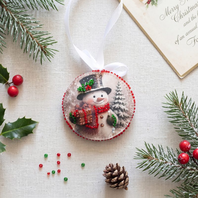 Christmas Ornament Bead Embroidery Kit "Christmas Anticipation"