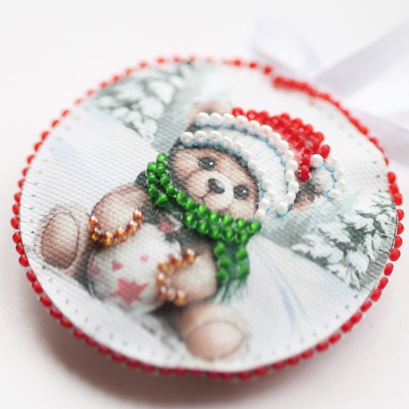 Christmas Ornament Bead Embroidery Kit "A Winter Day"