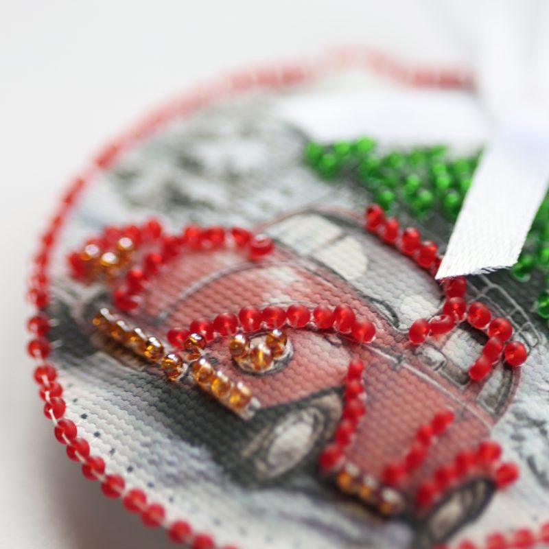 Christmas Ornament Bead Embroidery Kit "A Winter Day"