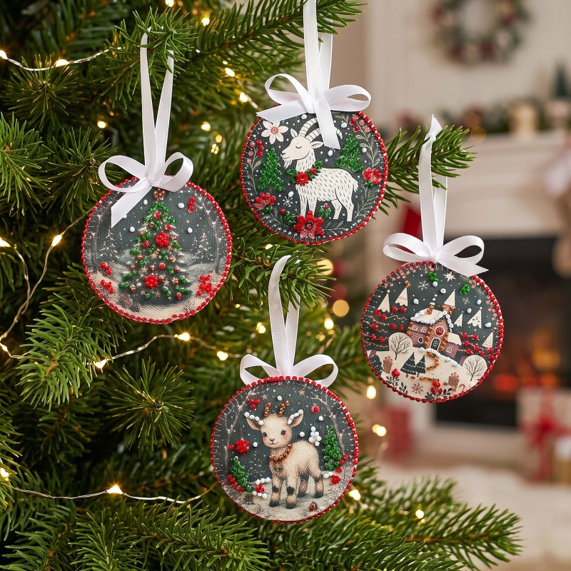 Christmas Ornament Bead Embroidery Kit "Winter Carol"
