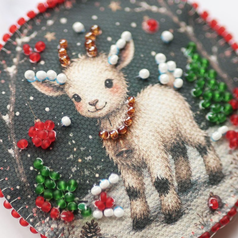 Christmas Ornament Bead Embroidery Kit "Winter Carol"