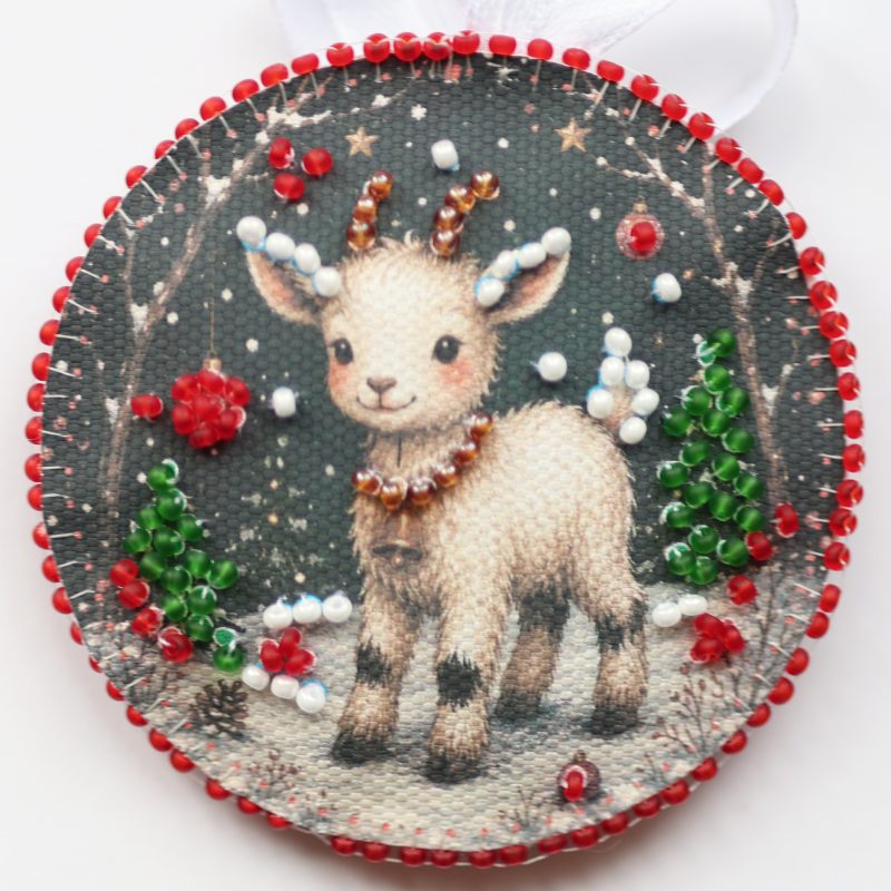 Christmas Ornament Bead Embroidery Kit "Winter Carol"
