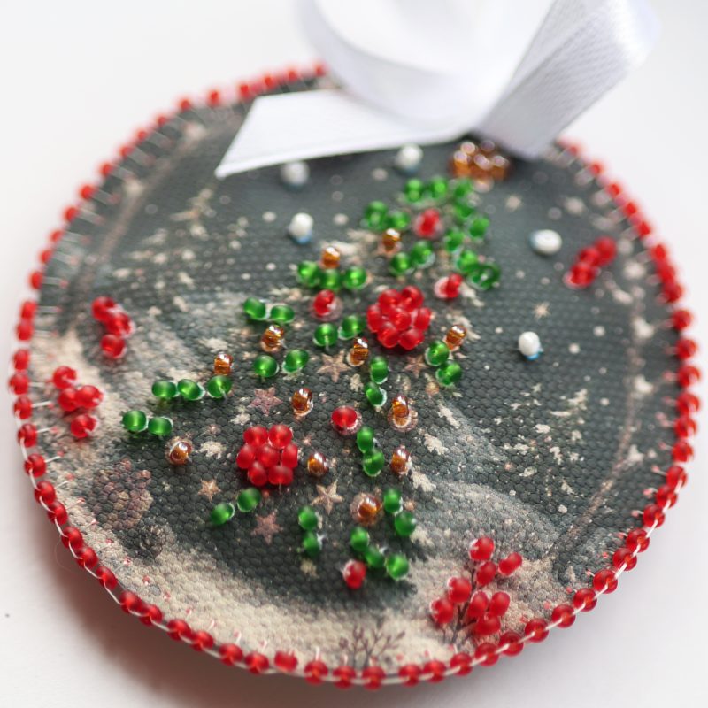 Christmas Ornament Bead Embroidery Kit "Winter Carol"