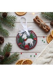 Christmas Ornament Bead Embroidery Kit "Winter little goat"