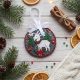 Christmas Ornament Bead Embroidery Kit "Winter little goat"