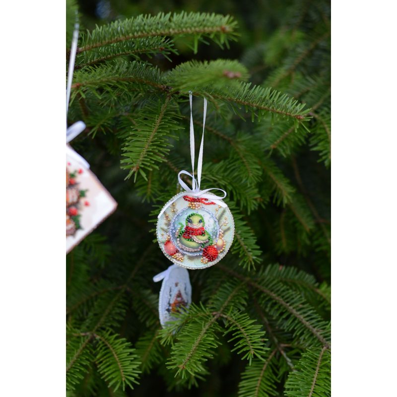 Christmas Ornament Bead Embroidery Kit "Festive snake"