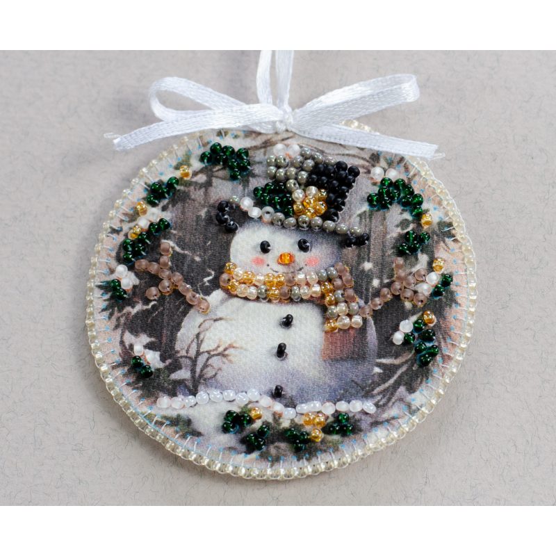 Christmas Ornament Bead Embroidery Kit "Winter guest"