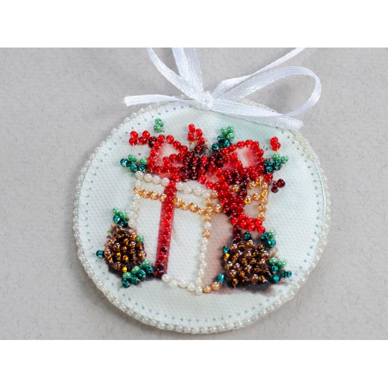 Christmas Ornament Bead Embroidery Kit "New Year's gift"