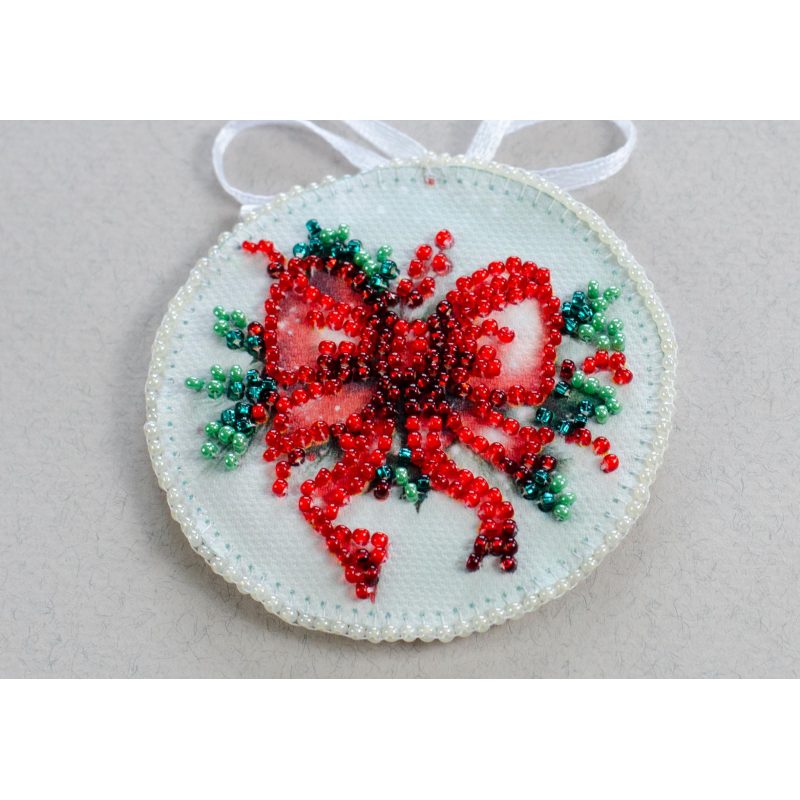 Christmas Ornament Bead Embroidery Kit "New Year's gift"