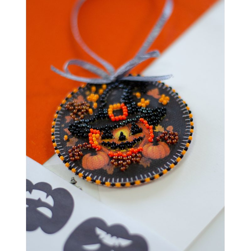 Christmas Ornament Bead Embroidery Kit "Festive Halloween"