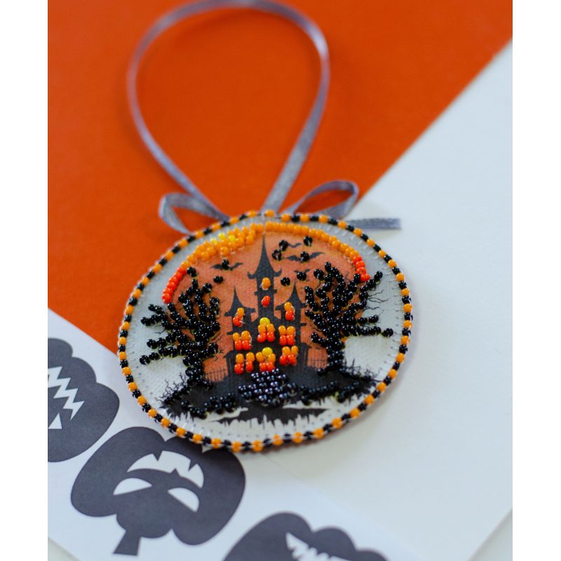 Christmas Ornament Bead Embroidery Kit "Festive Halloween"