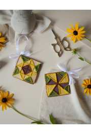 Christmas Ornament Bead Embroidery Kit "Motif of the sun"