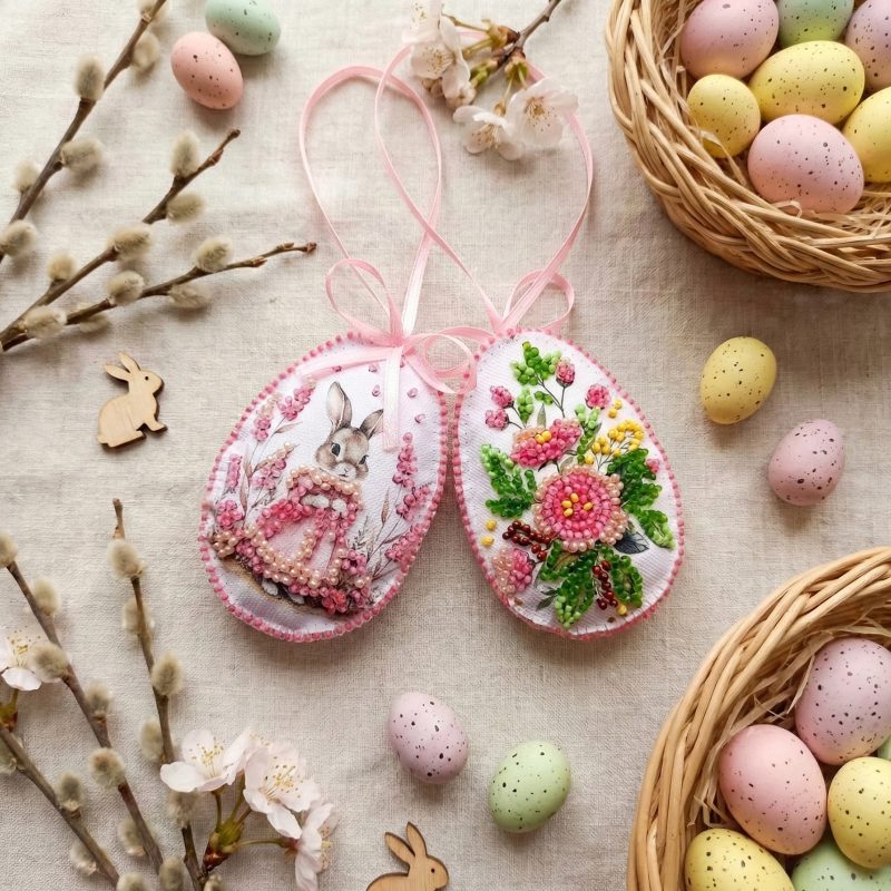 Christmas Ornament Bead Embroidery Kit "Easter Bunny"