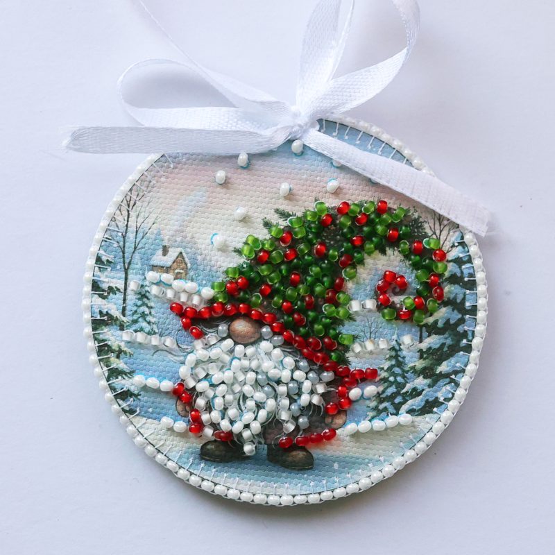 Christmas Ornament Bead Embroidery Kit "Woodland Wonder"