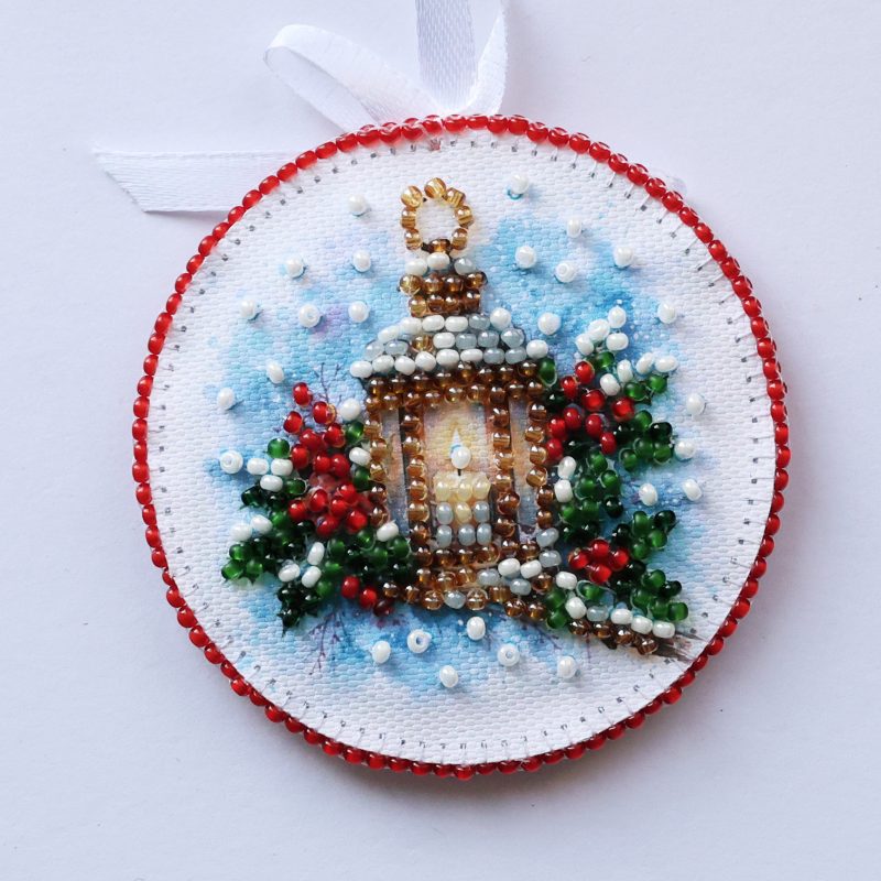 Christmas Ornament Bead Embroidery Kit "Christmas Singing"