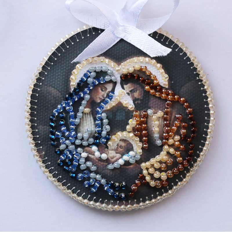 Christmas Ornament Bead Embroidery Kit "Holy night"