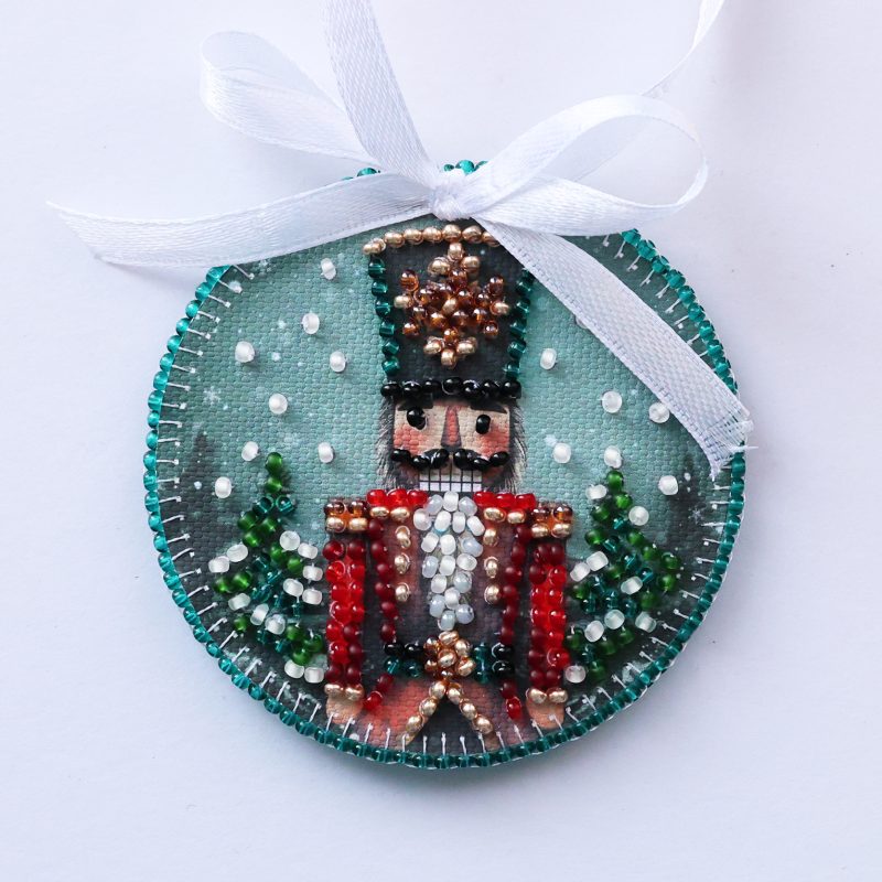 Christmas Ornament Bead Embroidery Kit "Ballet of the Winter Night"