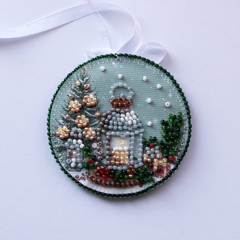 Christmas Ornament Bead Embroidery Kit "Fairy-tale Elf"