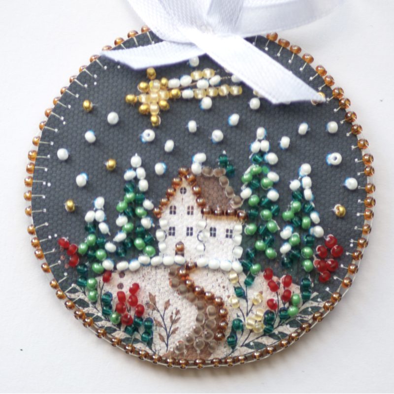 Christmas Ornament Bead Embroidery Kit "Under the Christmas Star"
