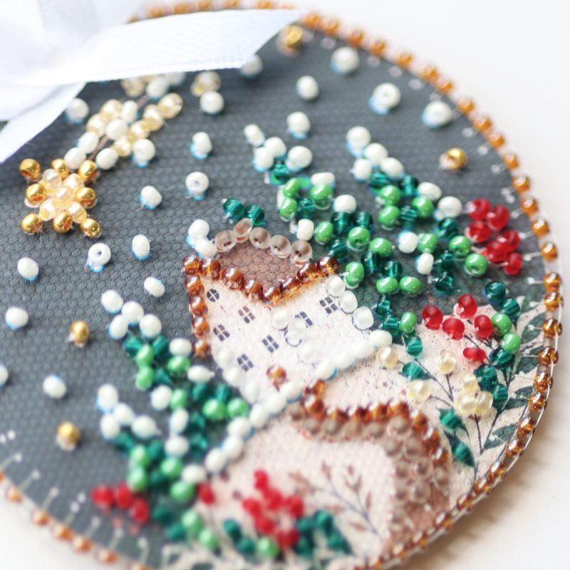 Christmas Ornament Bead Embroidery Kit "Under the Christmas Star"