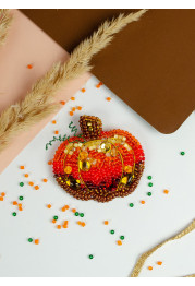 Christmas Ornament Bead Embroidery Kit "Golden pumpkin"