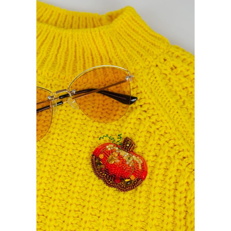 Christmas Ornament Bead Embroidery Kit "Golden pumpkin"