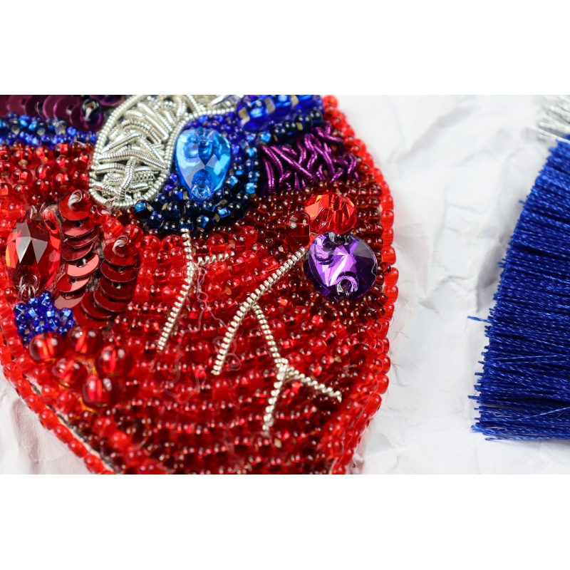 Christmas Ornament Bead Embroidery Kit "Heartbeat"