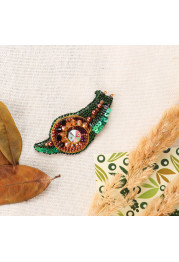 Christmas Ornament Bead Embroidery Kit "Emerald snail"