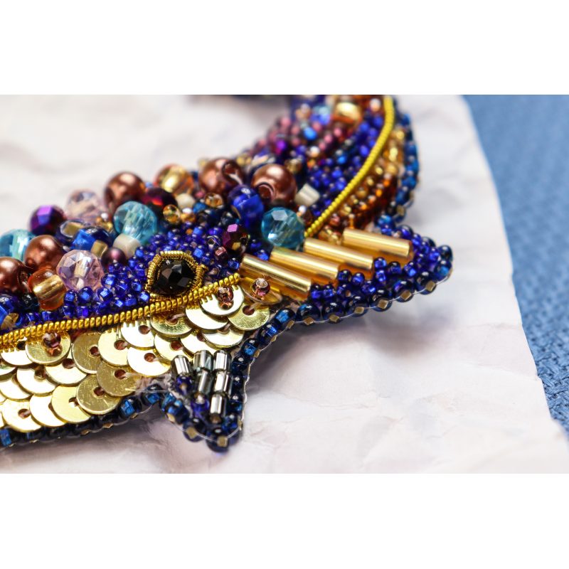 Christmas Ornament Bead Embroidery Kit "Blue whale"