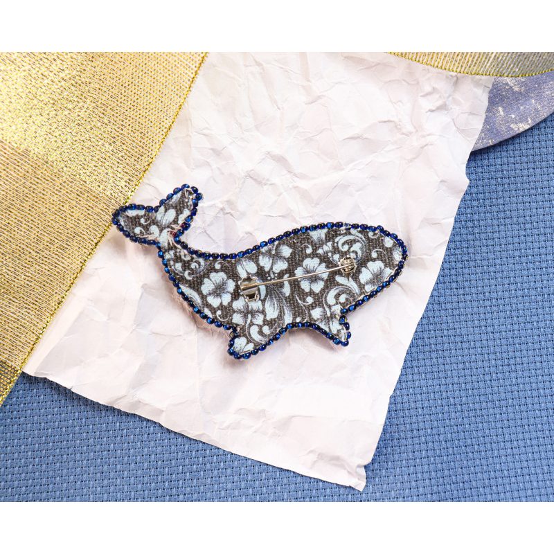 Christmas Ornament Bead Embroidery Kit "Blue whale"