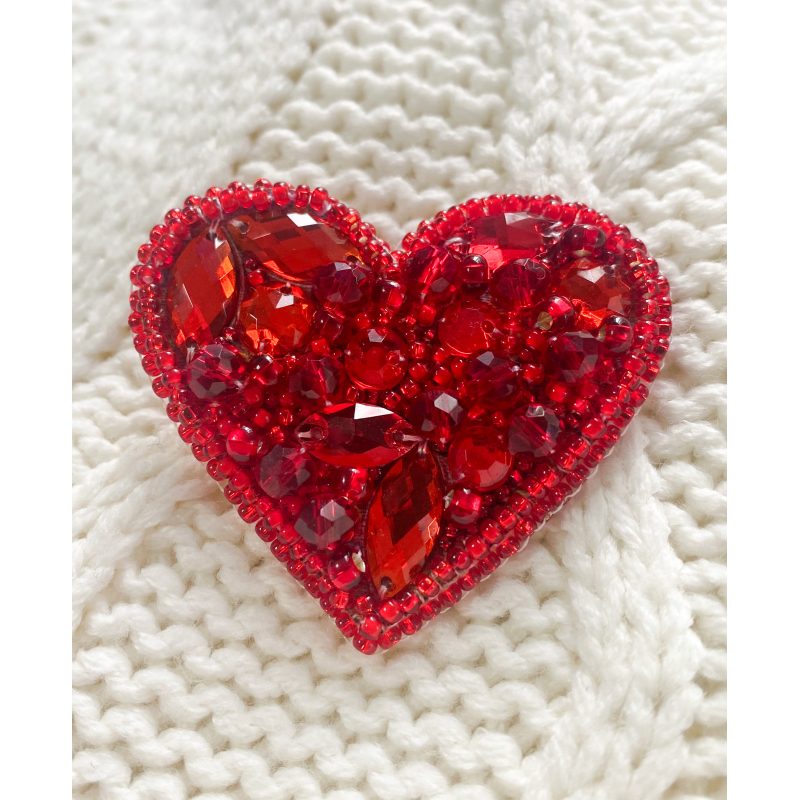 Christmas Ornament Bead Embroidery Kit "Little heart"