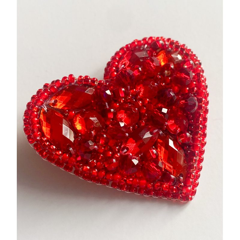 Christmas Ornament Bead Embroidery Kit "Little heart"