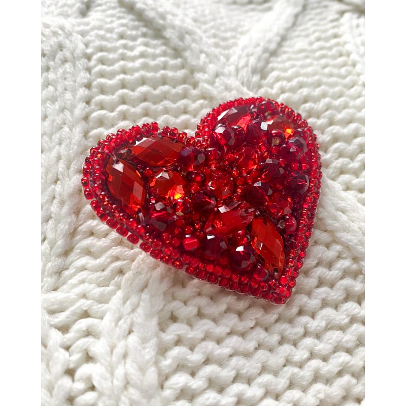 Christmas Ornament Bead Embroidery Kit "Little heart"