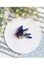 Christmas Ornament Bead Embroidery Kit "Song of the Swallow"