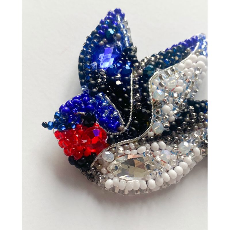 Christmas Ornament Bead Embroidery Kit "Song of the Swallow"