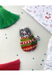 Christmas Ornament Bead Embroidery Kit "In a Sweater"